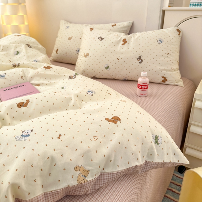 91家纺网 家纺一手货源 找家纺 清雅福 2025新款13070全棉小清新单枕套 汪达轮