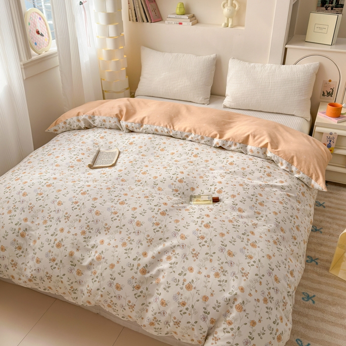 91家纺网 家纺一手货源 找家纺 清雅福 2025新款13070全棉小清新单被套 芬芳满座