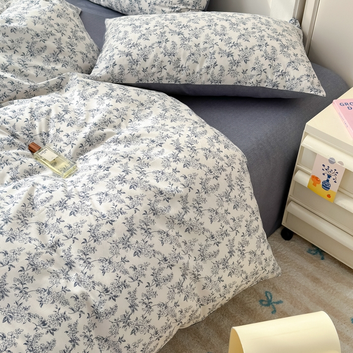 91家纺网 家纺一手货源 找家纺 清雅福 2025新款13070全棉小清新单枕套 小墨兰