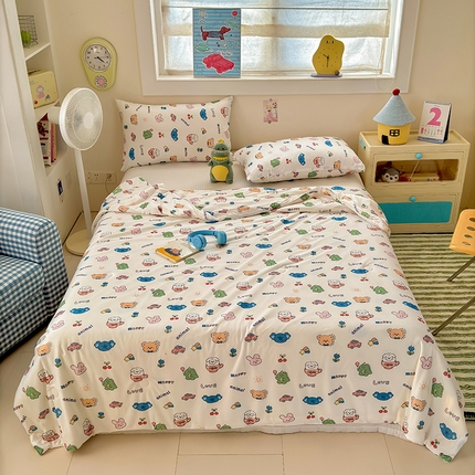 91家纺网 家纺一手货源 找家纺 （总）木堇家居 25年春夏卡通小清新针织棉10%大豆夏被（长期款）