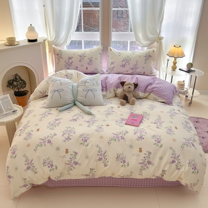 91家纺网 家纺一手货源 找家纺 （总）Sweet dreams甜梦 2025新款全棉印花卡通小清新四件套