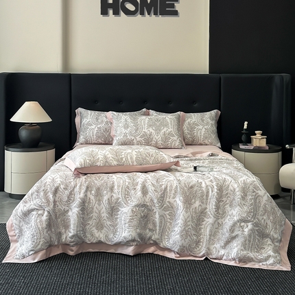 91家纺网 家纺一手货源 找家纺 （总）迷尚家居 2025新款夏被100%莱赛尔数码印花夏被四件套50支天丝夏被