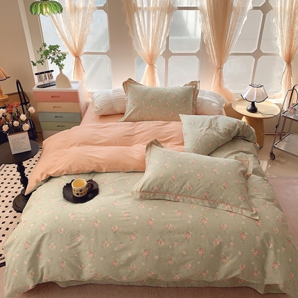 91家纺网 家纺一手货源 找家纺 （总）2025新款亲肤舒适小清新全棉四件套