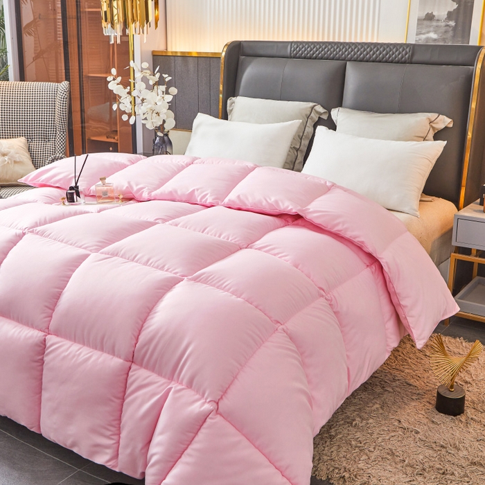 91家纺网 家纺一手货源 找家纺 招财星2店仓储 2025新款秋冬直播带货被子斜纹防羽布冬被春秋被被羽丝棉被 公主粉