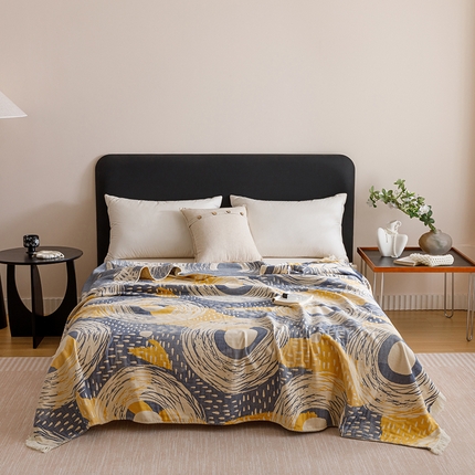 91家纺网 家纺一手货源 找家纺 （总）悦然毛巾被 2025新款全棉工艺四层纱毛巾被