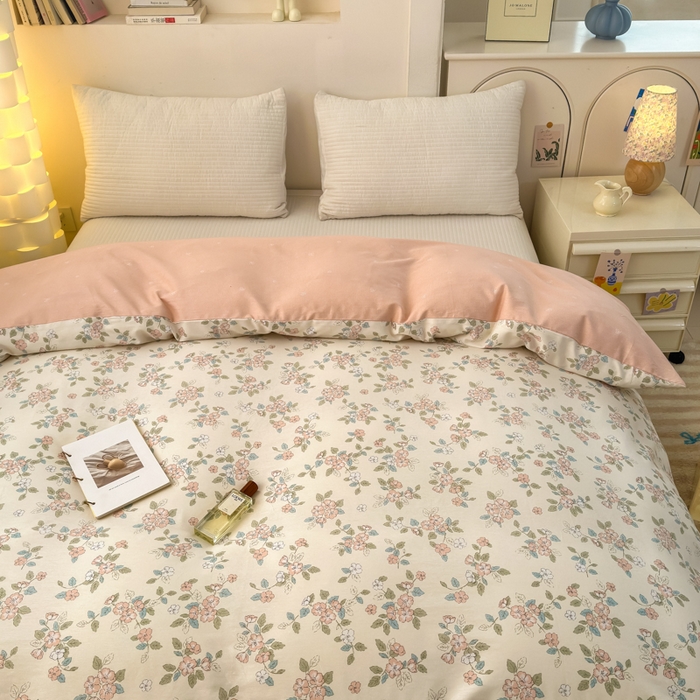 91家纺网 家纺一手货源 找家纺 清雅福 2025新款13070全棉小清新单被套 扶摇