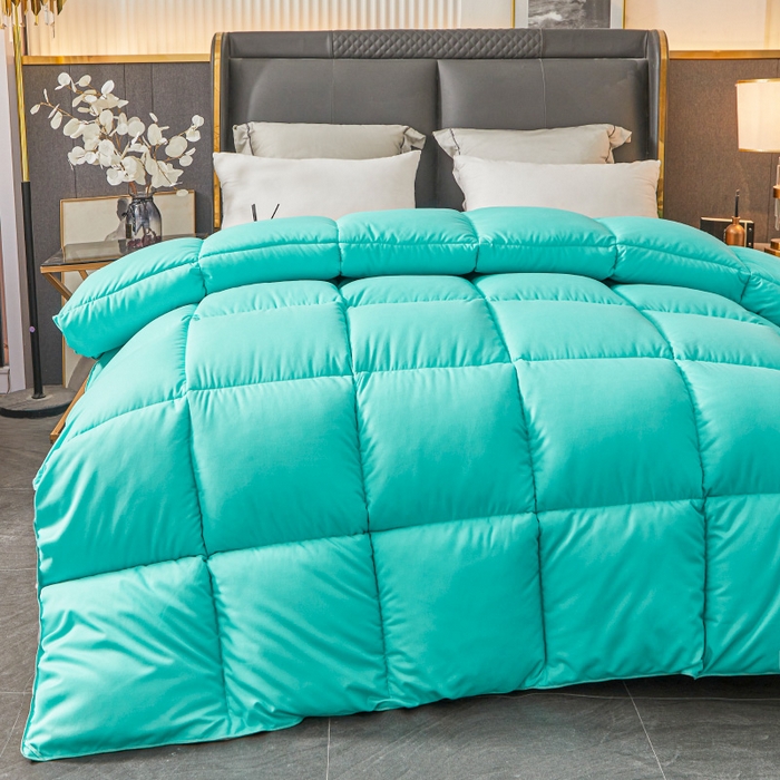 91家纺网 家纺一手货源 找家纺 招财星2店仓储 2025新款被子斜纹防羽布冬被春秋被被羽丝棉被 北岛绿灰