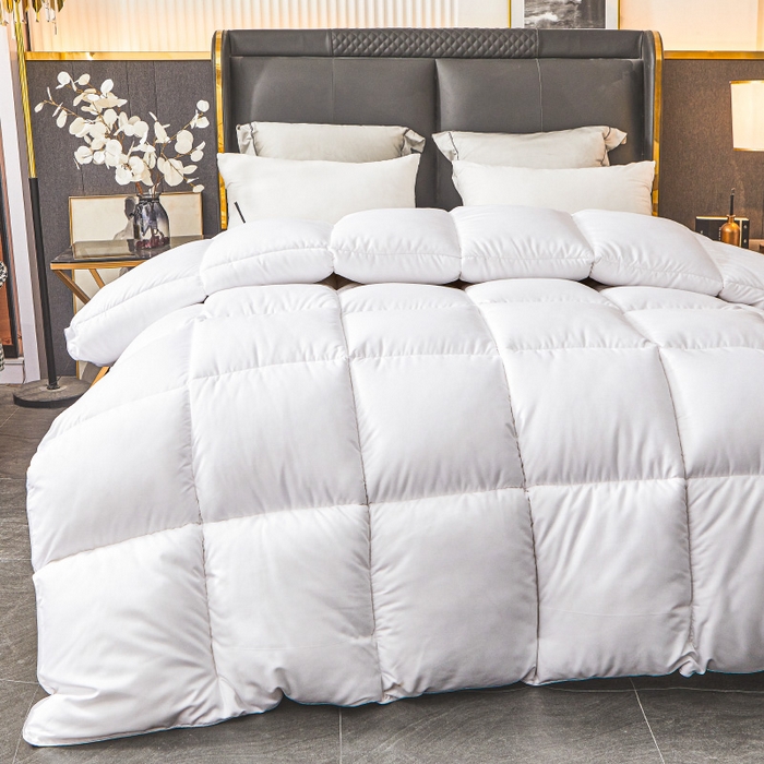 91家纺网 家纺一手货源 找家纺 招财星2店仓储 2025新款秋冬直播带货被子斜纹防羽布冬被春秋被被羽丝棉被 白色