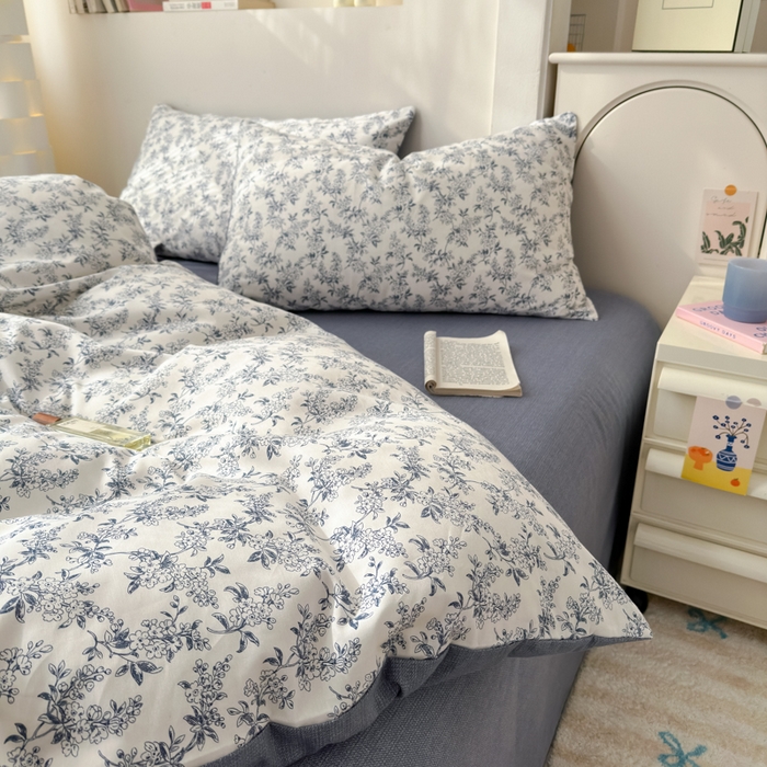 91家纺网 家纺一手货源 找家纺 清雅福 2025新款13070全棉小清新单枕套 小墨兰