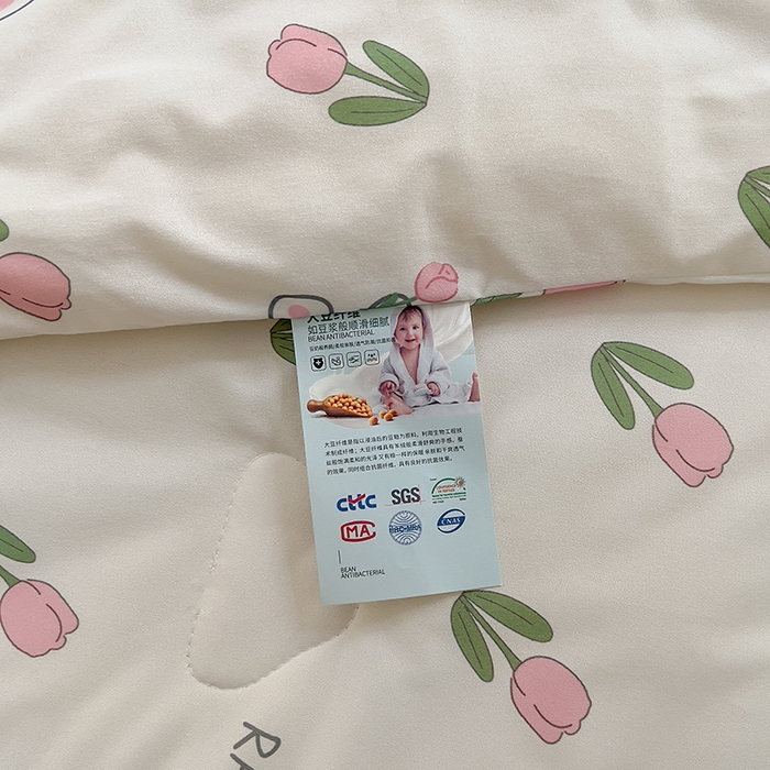 91家纺网 家纺一手货源 找家纺 木堇家居 25年春夏卡通小清新针织棉10%大豆夏被（长期款） baby兔-专版