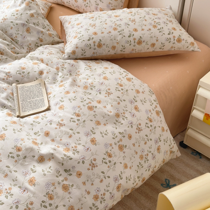 91家纺网 家纺一手货源 找家纺 清雅福 2025新款13070全棉小清新单枕套 芬芳满座