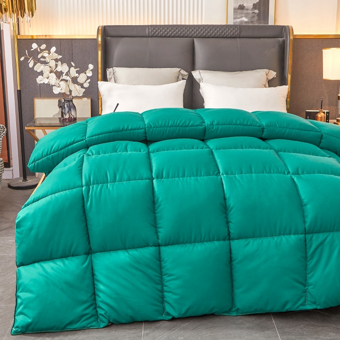 91家纺网 家纺一手货源 找家纺 招财星2店仓储 2025新款秋冬直播带货被子斜纹防羽布冬被春秋被被羽丝棉被 墨绿灰