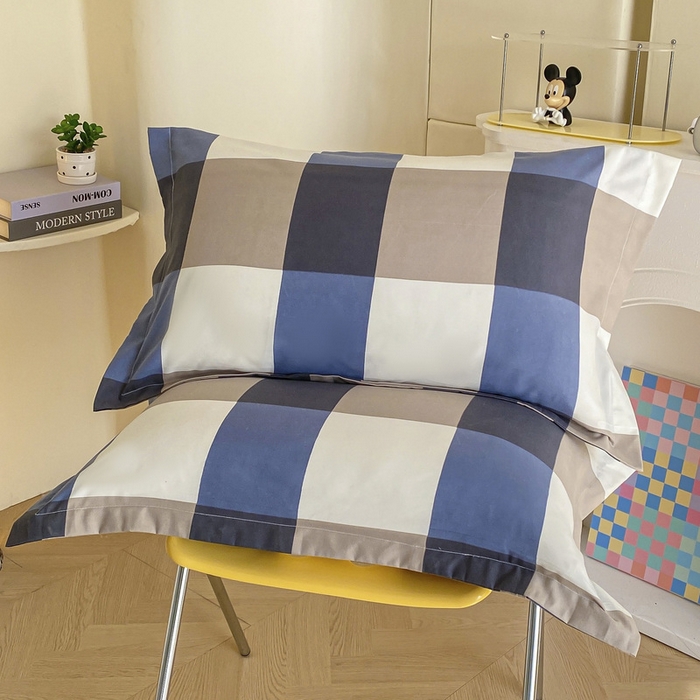 91家纺网 家纺一手货源 找家纺 恬澳家纺 2025新款水洗棉森系枕套 森系-英伦格