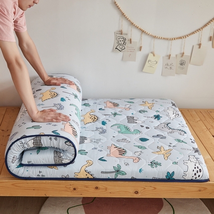 91家纺网 家纺一手货源 找家纺 （总）招财狼家纺 2025新款磨毛彩虹绵印花记忆海绵床垫-学生单边款