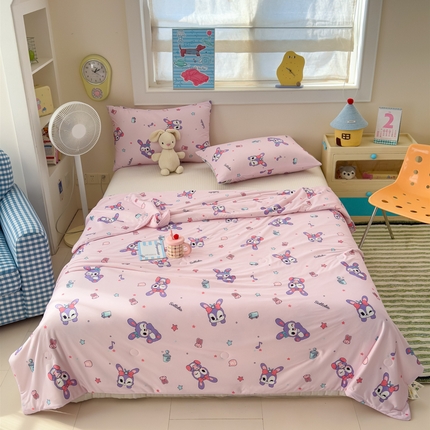 91家纺网 家纺一手货源 找家纺 （总）木堇家居 25年春夏卡通小清新针织棉10%大豆夏被（长期款）