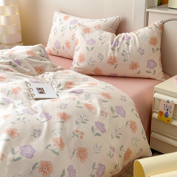 91家纺网 家纺一手货源 找家纺 清雅福 2025新款13070全棉小清新单枕套 薄荷冬季·玉