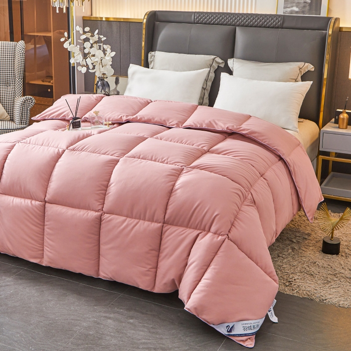 91家纺网 家纺一手货源 找家纺 招财星2店仓储 2025新款被子斜纹防羽布冬被春秋被被羽丝棉被 豆沙色