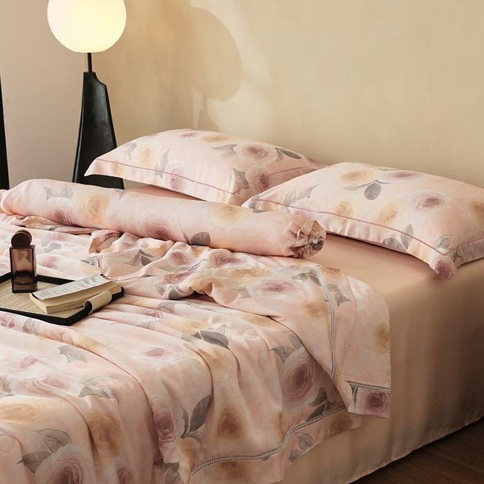 91家纺网 家纺一手货源 找家纺 娇逸家居 2025新款40s天丝莫代尔镂空款夏凉被 春望