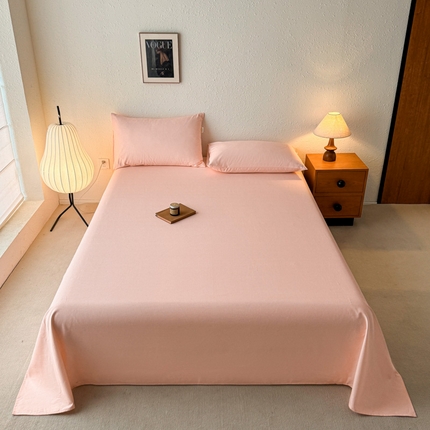 91家纺网 家纺一手货源 找家纺 （总）卧趣家纺 2025新品全棉纯色老粗布单品床单系列