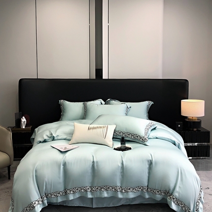 91家纺网 家纺一手货源 找家纺 （总）佳汐蓝家纺 2025新款60天丝绣花梦怡系列四件套