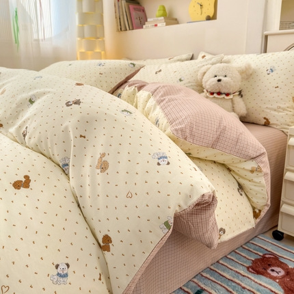 清雅福 2025新款13070全棉小清新四件套 汪达轮