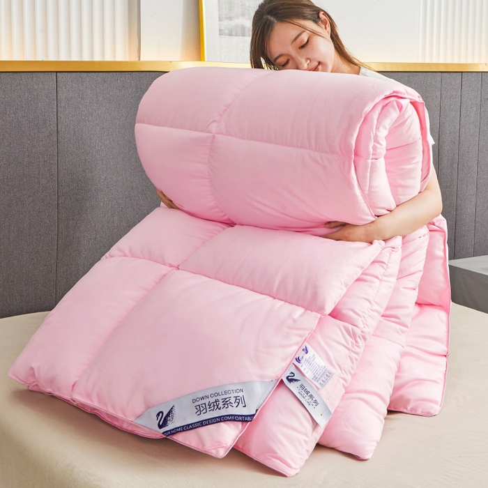 91家纺网 家纺一手货源 找家纺 招财星2店仓储 2025新款秋冬直播带货被子斜纹防羽布冬被春秋被被羽丝棉被 公主粉