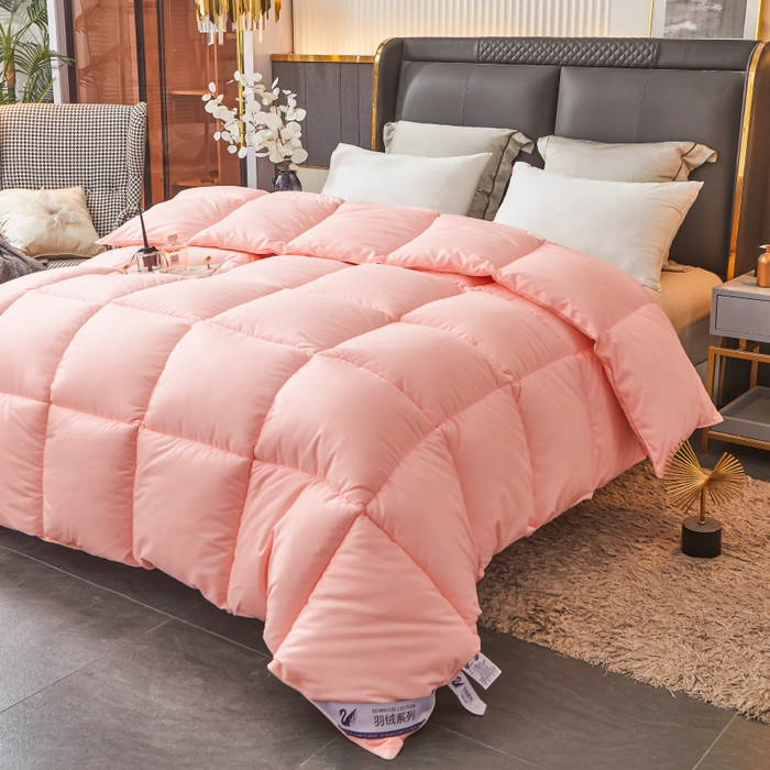 91家纺网 家纺一手货源 找家纺 招财星2店仓储 2025新款秋冬直播带货被子斜纹防羽布冬被春秋被被羽丝棉被 香槟玉