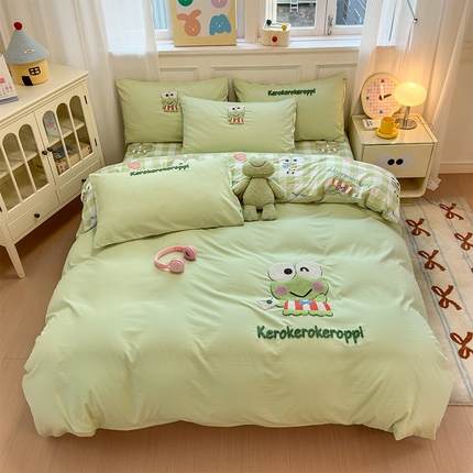 91家纺网 家纺一手货源 找家纺 （总）贝扬思家纺 2025新款水洗棉三丽鸥happy系列四件套