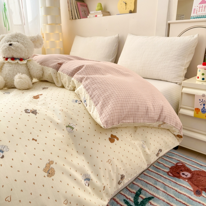 91家纺网 家纺一手货源 找家纺 清雅福 2025新款13070全棉小清新单被套 汪达轮