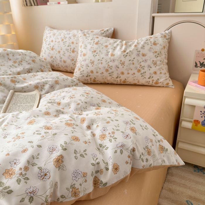 91家纺网 家纺一手货源 找家纺 清雅福 2025新款13070全棉小清新单枕套 芬芳满座