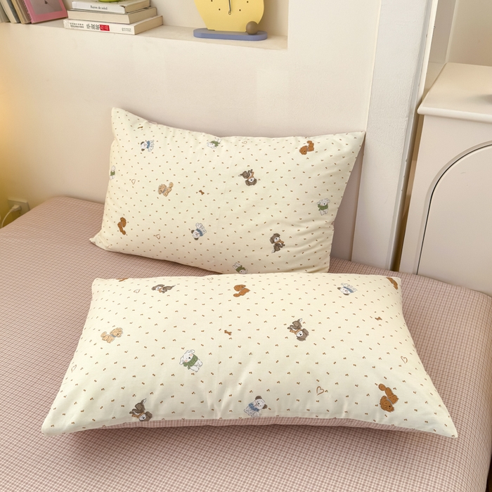 91家纺网 家纺一手货源 找家纺 清雅福 2025新款13070全棉小清新单枕套 汪达轮