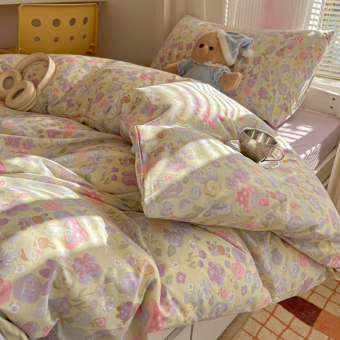 91家纺网 家纺一手货源 找家纺 韩巢家纺 2025新款超柔水洗棉学生宿舍寝室被套床单三件套 兔漫画报