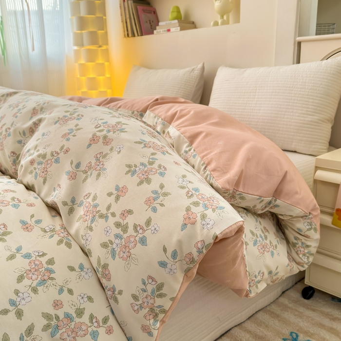 91家纺网 家纺一手货源 找家纺 清雅福 2025新款13070全棉小清新单被套 扶摇