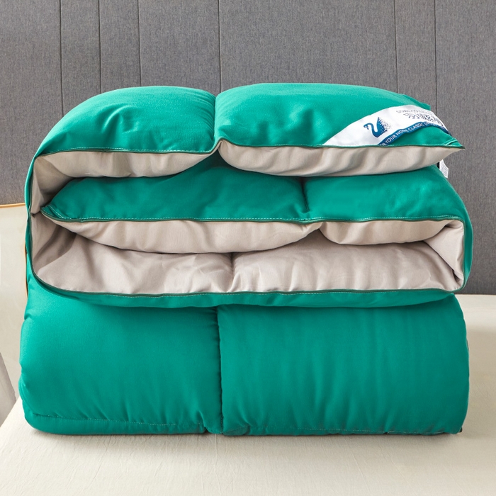 91家纺网 家纺一手货源 找家纺 招财星2店仓储 2025新款秋冬直播带货被子斜纹防羽布冬被春秋被被羽丝棉被 墨绿灰