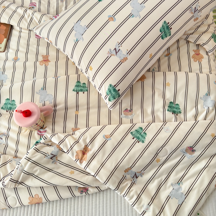 91家纺网 家纺一手货源 找家纺 木堇家居 25年春夏卡通小清新针织棉10%大豆夏被（长期款） 圣诞狂欢节