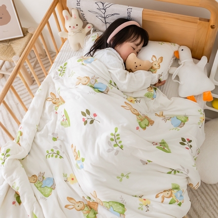 心卓婴童馆 2025新款A类针织棉被芯—儿童图 小兔团子