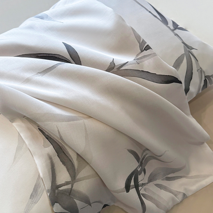 91家纺网 家纺一手货源 找家纺 迷尚家居 2025新款夏被100%莱赛尔数码印花夏被四件套50支天丝夏被 轻蔓竹