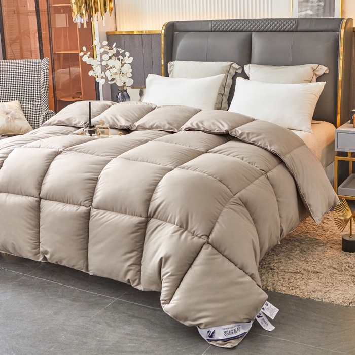 91家纺网 家纺一手货源 找家纺 招财星2店仓储 2025新款被子斜纹防羽布冬被春秋被被羽丝棉被 星辰灰