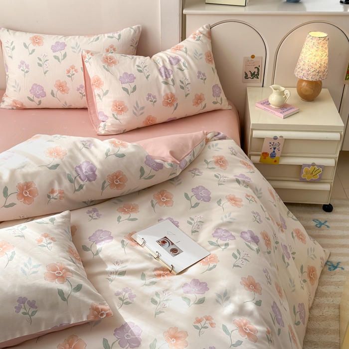 91家纺网 家纺一手货源 找家纺 清雅福 2025新款13070全棉小清新单枕套 薄荷冬季·玉