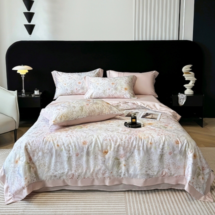 91家纺网 家纺一手货源 找家纺 （总）迷尚家居 2025新款夏被100%莱赛尔数码印花夏被四件套50支天丝夏被