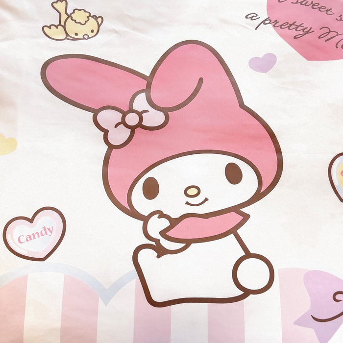 91家纺网 家纺一手货源 找家纺 乐秀家纺 2025新款全棉A类大版定位幼儿园被子三件套卡通三丽鸥被套被芯六件套   爱心美乐蒂