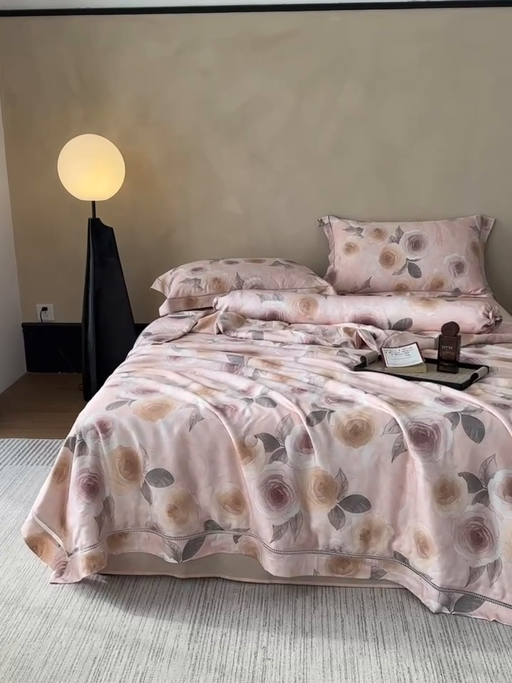 91家纺网 家纺一手货源 找家纺 娇逸家居 2025新款40s天丝莫代尔镂空款夏凉被 春望