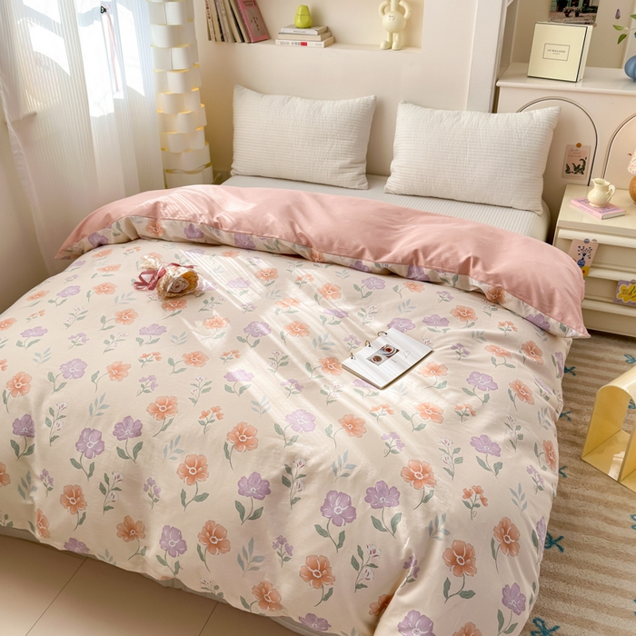 91家纺网 家纺一手货源 找家纺 清雅福 2025新款13070全棉小清新单被套 薄荷冬季·玉