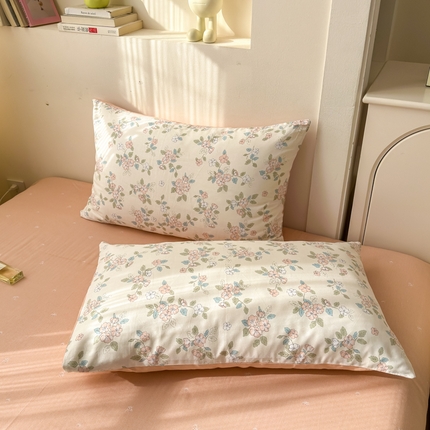 91家纺网 家纺一手货源 找家纺 清雅福 2025新款13070全棉小清新单枕套 扶摇