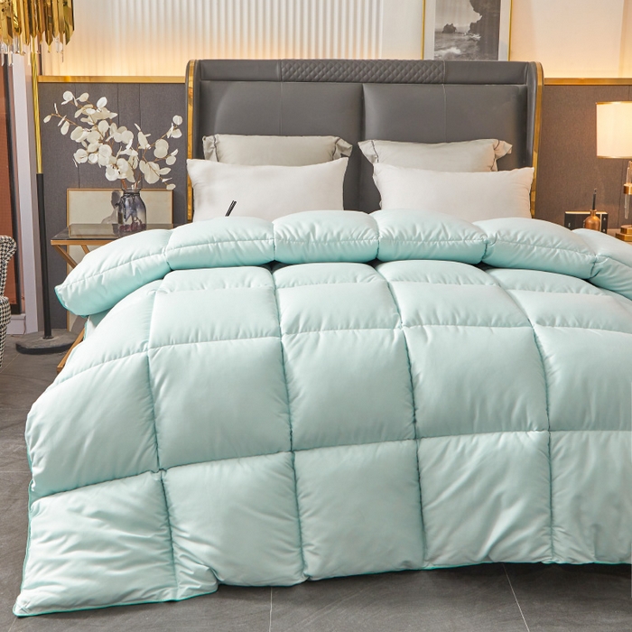 91家纺网 家纺一手货源 找家纺 招财星2店仓储 2025新款被子斜纹防羽布冬被春秋被被羽丝棉被 艾绿灰