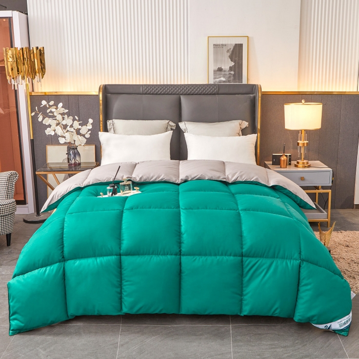 91家纺网 家纺一手货源 找家纺 招财星2店仓储 2025新款被子斜纹防羽布冬被春秋被被羽丝棉被 墨绿灰