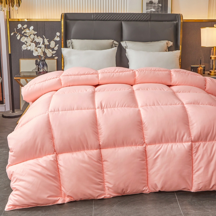 91家纺网 家纺一手货源 找家纺 招财星2店仓储 2025新款秋冬直播带货被子斜纹防羽布冬被春秋被被羽丝棉被 香槟玉