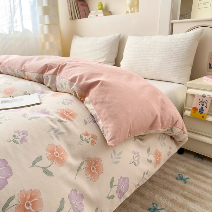 91家纺网 家纺一手货源 找家纺 清雅福 2025新款13070全棉小清新单被套 薄荷冬季·玉