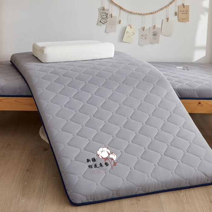 91家纺网 家纺一手货源 找家纺 招财狼家纺 2025新款水洗磨毛学生棉花海绵床垫-学生单边款 纯色棉花-星辰辉-厚度8cm