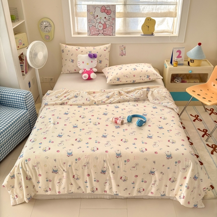 91家纺网 家纺一手货源 找家纺 （总）木堇家居 25年春夏卡通小清新针织棉10%大豆夏被（长期款）
